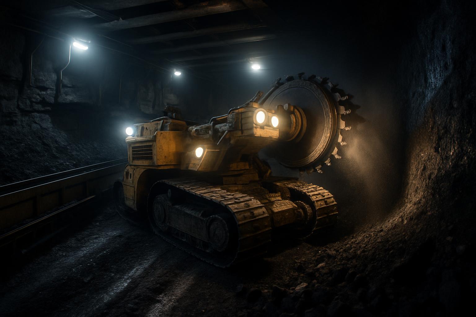 矿井夜间检修现场